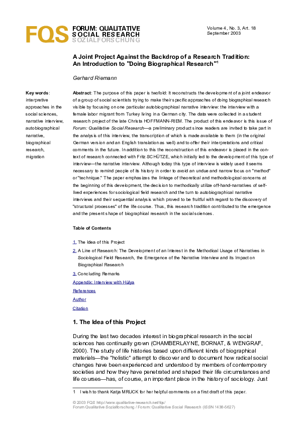 (PDF) A Joint Project Against the Backdrop of a Research Tradition: An ...