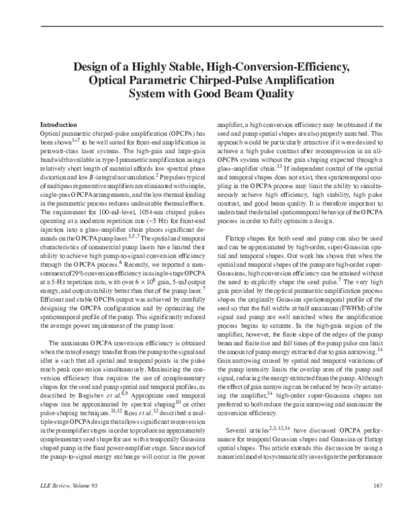 (PDF) Design of a highly stable, high-conversion-efficiency, optical ...