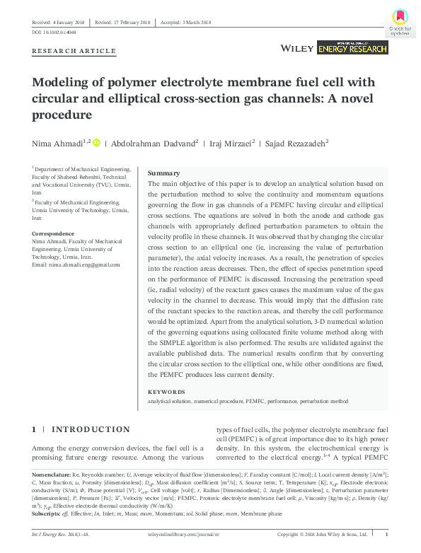 (PDF) Modeling of polymer electrolyte membrane fuel cell with circular ...