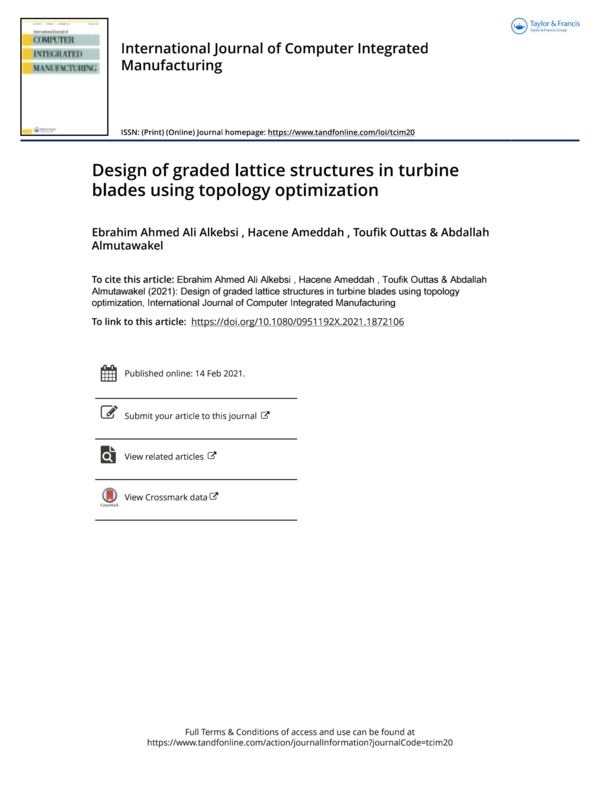 (PDF) Design of graded lattice structures in turbine blades using ...
