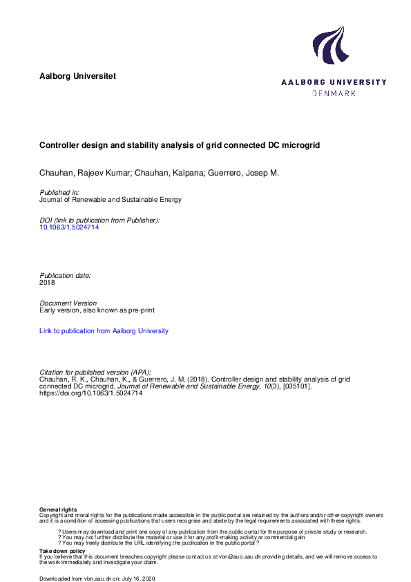 (PDF) Controller design and stability analysis of grid connected DC ...