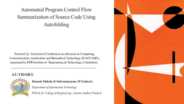 (PPT) Automated Program Control Flow Summarization of Source Code