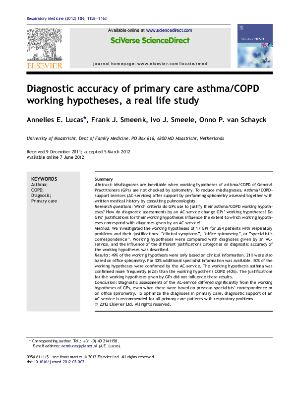 (PDF) Diagnostic accuracy of primary care asthma/COPD working ...