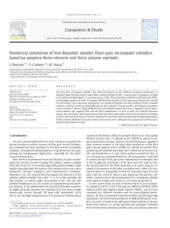 (PDF) Numerical simulation of low-Reynolds number flows past ...