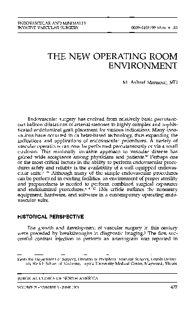 (PDF) The New Operating Room Environment