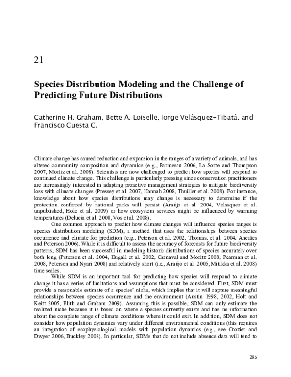 (PDF) Species distribution modeling and the challenge of predicting ...