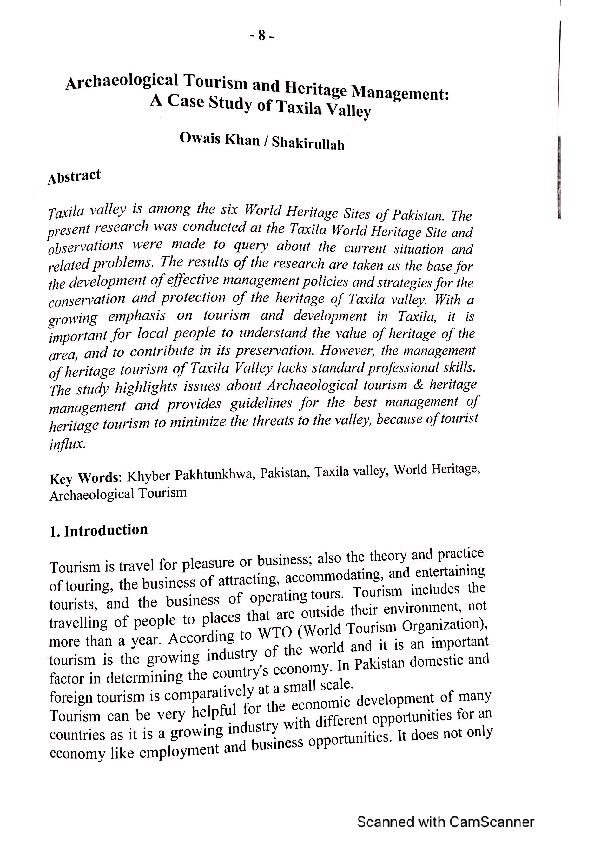 (PDF) Archaeological Tourism and Heritage Management: A Case Study of ...