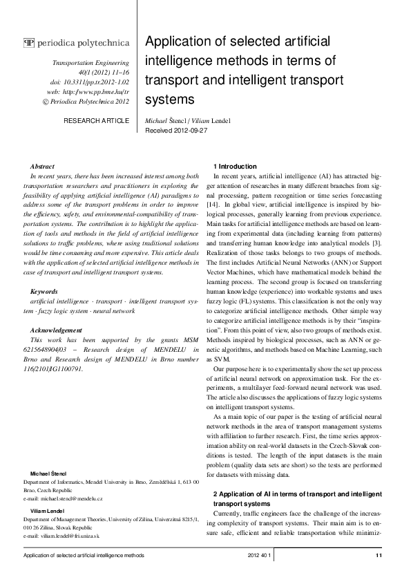 (PDF) Application of selected artificial intelligence methods in terms ...