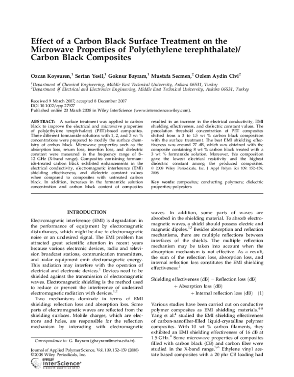 (PDF) Effect of a carbon black surface treatment on the microwave ...