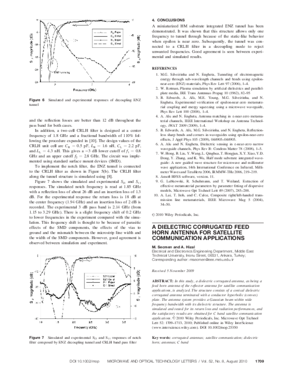 (PDF) A dielectric corrugated feed horn antenna for satellite ...