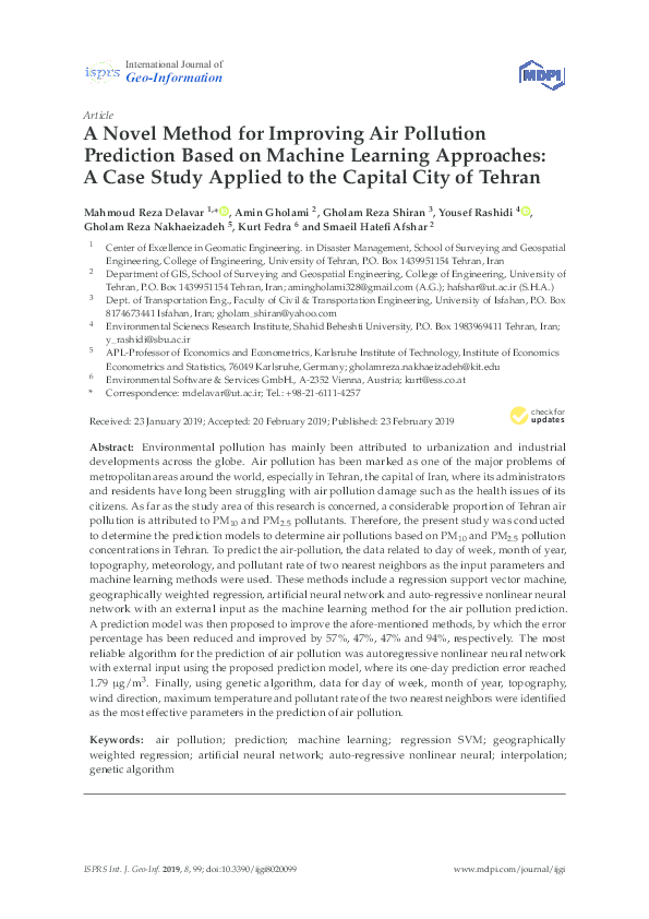 (PDF) A Novel Method for Improving Air Pollution Prediction Based on ...