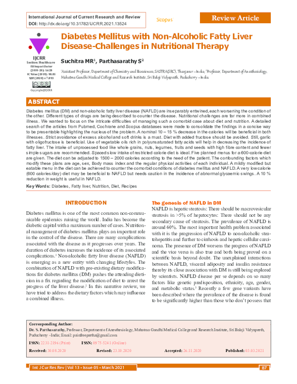 (PDF) Diabetes Mellitus with Non-Alcoholic Fatty Liver Disease ...