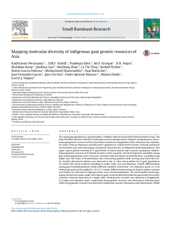 (PDF) Mapping molecular diversity of indigenous goat genetic resources ...