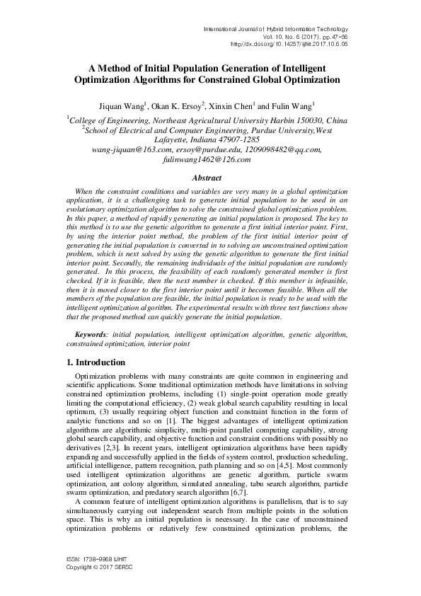 (PDF) A Method of Initial Population Generation of Intelligent ...