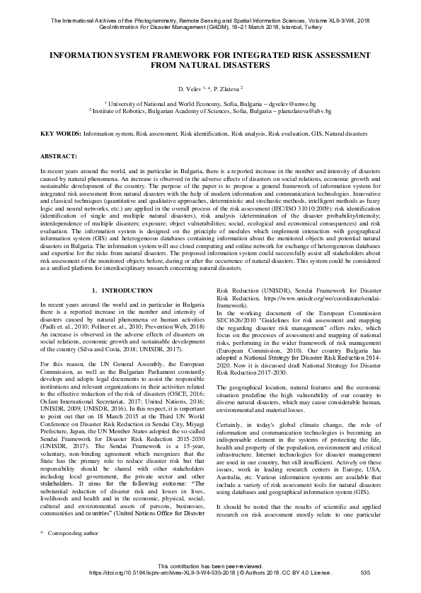 (PDF) Information System Framework for Integrated Risk Assessment from ...