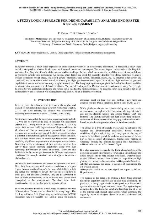 (PDF) A Fuzzy Logic Approach for Drone Capability Analysis on Disaster ...