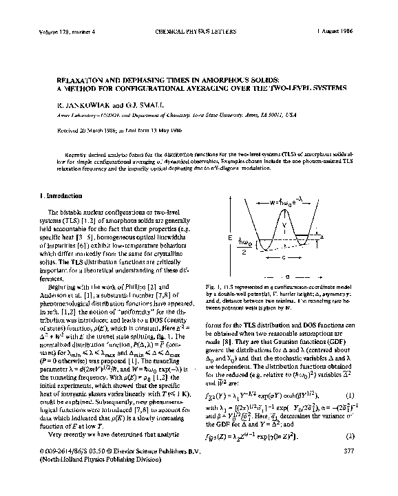 seri PDF) Relaxation and dephasing times in amorphous solids: a