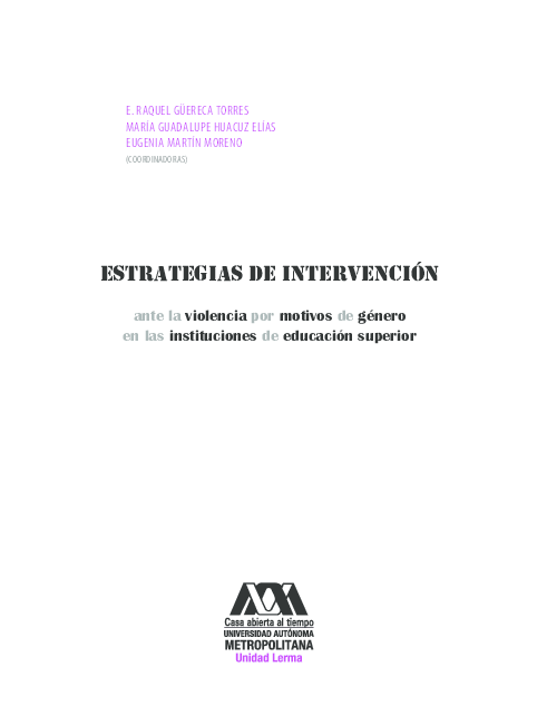 (PDF) Estrategias de intervención ante la violencia por motivos de ...