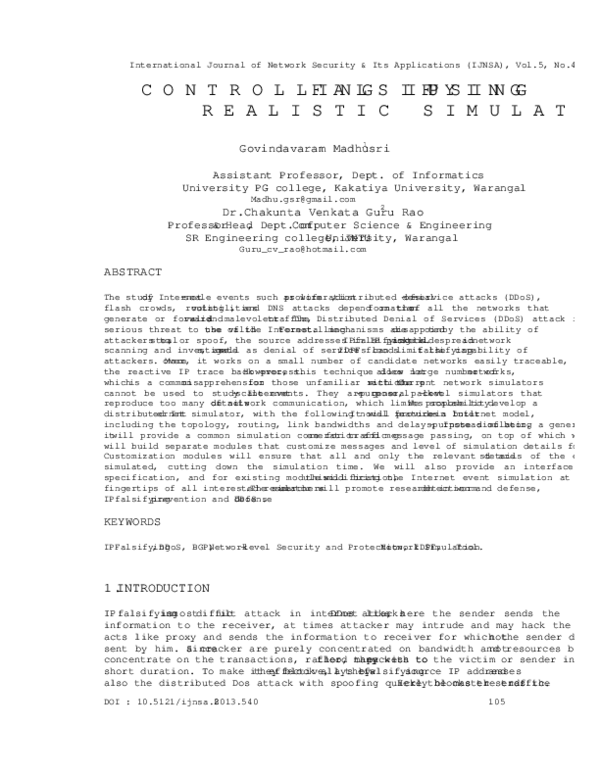 (PDF) Controlling IP falsifying using realistic Simulation