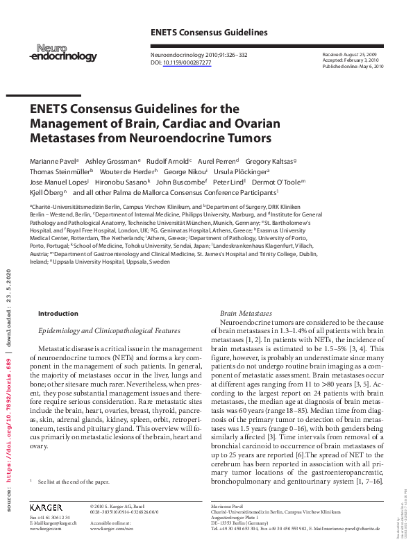 (PDF) ENETS Consensus Guidelines for the Management of Brain, Cardiac ...