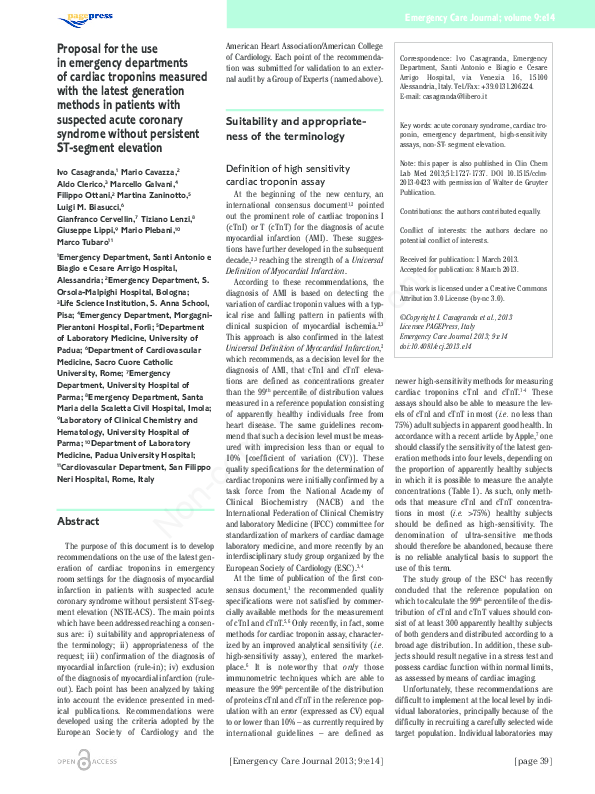 (PDF) Proposal for the use in emergency departments of cardiac ...