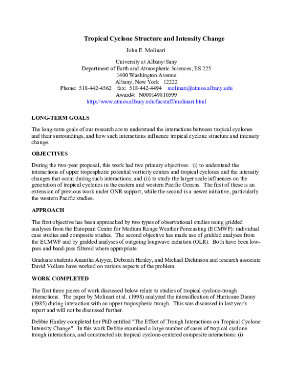 (PDF) Tropical Cyclone Structure and Intensity Change