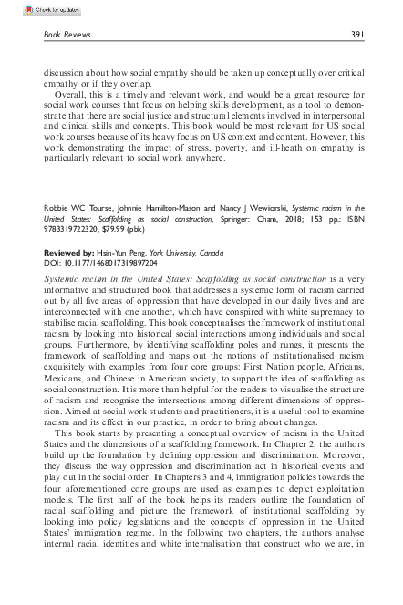 (PDF) 2020. Book review: Systemic racism in the United States ...