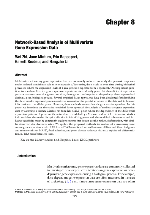 (PDF) Network-based analysis of multivariate gene expression data
