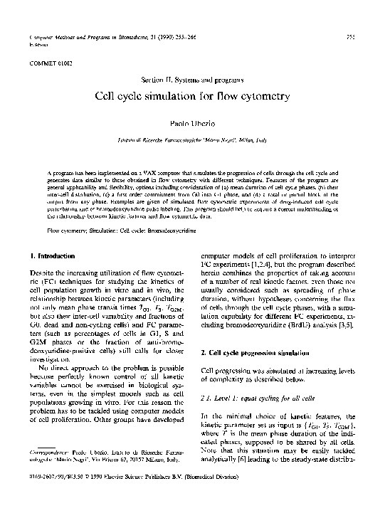 (PDF) Cell cycle simulation for flow cytometry