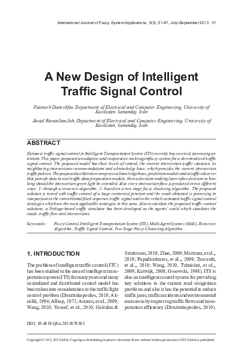 (PDF) A New Design of Intelligent Traffic Signal Control