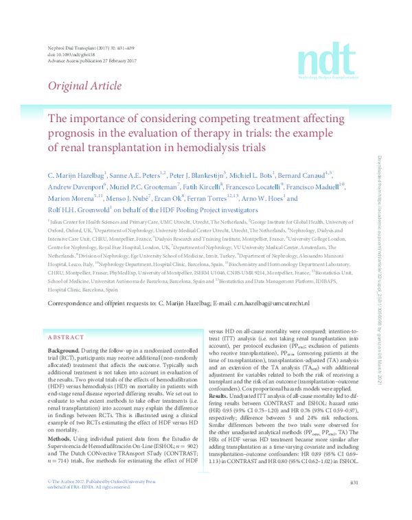 (PDF) The importance of considering competing treatment affecting ...