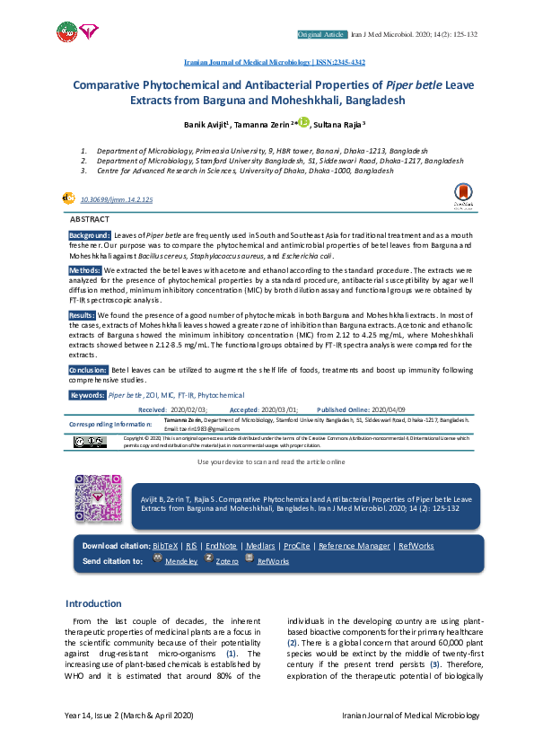 (PDF) Comparative Phytochemical and Antibacterial Properties of Piper ...