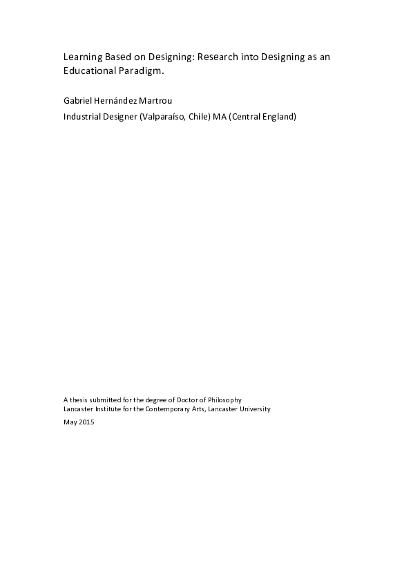 (PDF) Learning Based on Designing: Research into Designing as an ...
