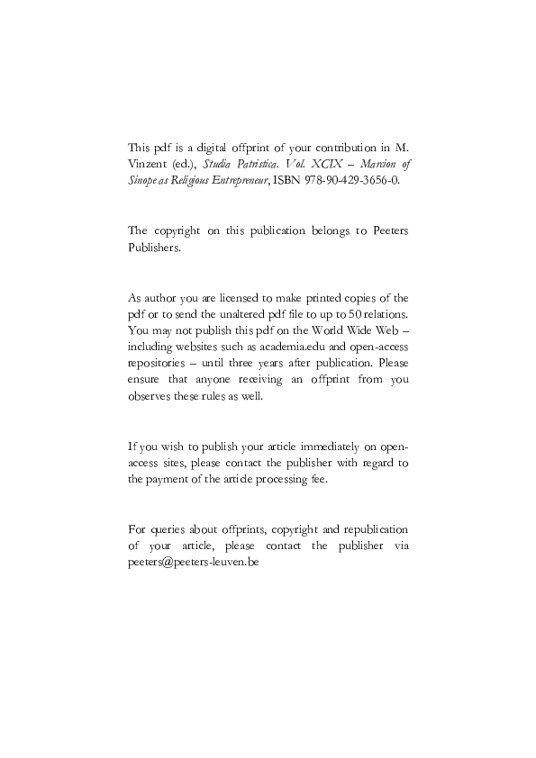 First page of “Pre-canonical Paul. His Views Towards Sexual Immorality”