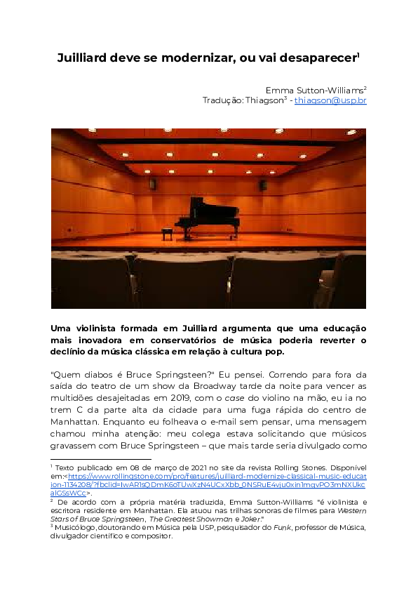 (PDF) Juilliard deve se modernizar, ou vai desaparecer