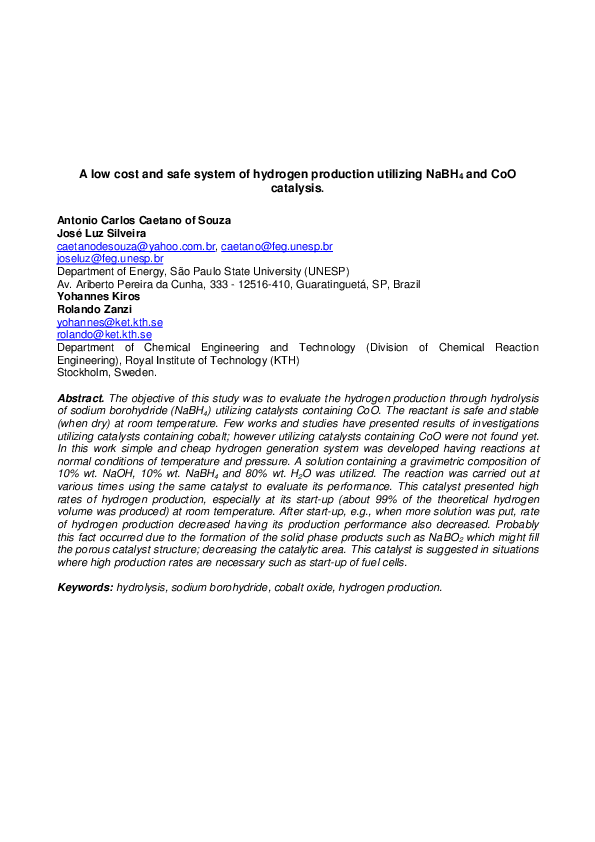 (PDF) A low cost & safe system of hydrogen production utilizing NaBH4 ...