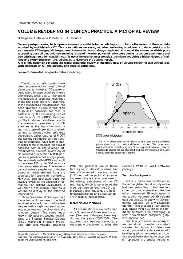 (PDF) Volume rendering in clinical practice. a pictorial review
