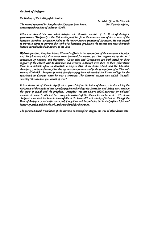 (DOC) the book of Josippon__Rome taking Jerusalem