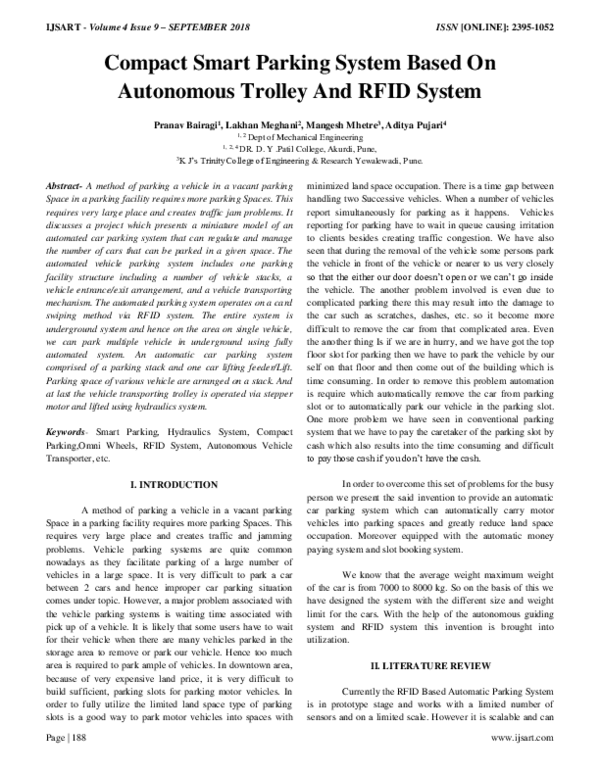 (PDF) Compact Smart Parking System Based On Autonomous Trolley And RFID ...