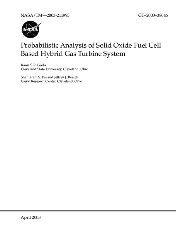 (PDF) Probabilistic Analysis of Solid Oxide Fuel Cell Based Hybrid Gas ...