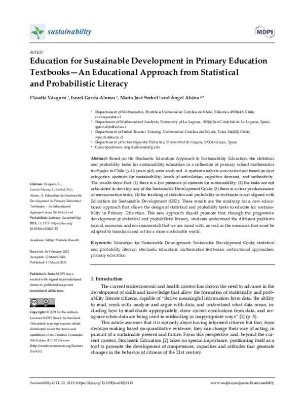(PDF) Education for Sustainable Development in Primary Education ...