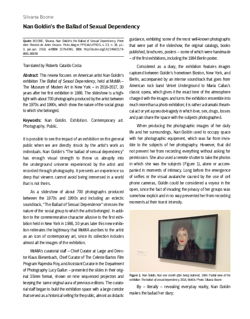 PDF) Nan Goldin's the Ballad of Sexual Dependency