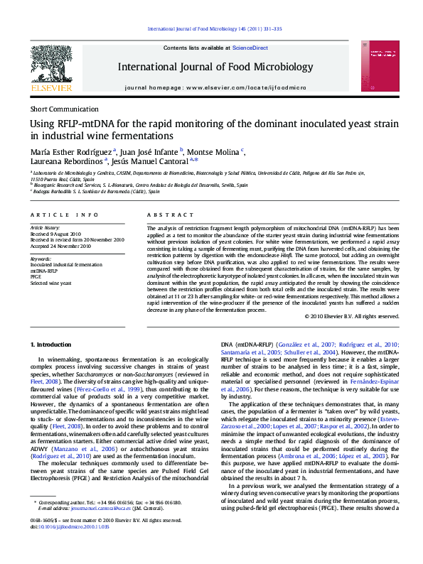 (PDF) Using RFLP-mtDNA for the rapid monitoring of the dominant ...