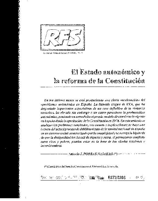 (PDF) El Estado autonómico y al reforma de la Constitución