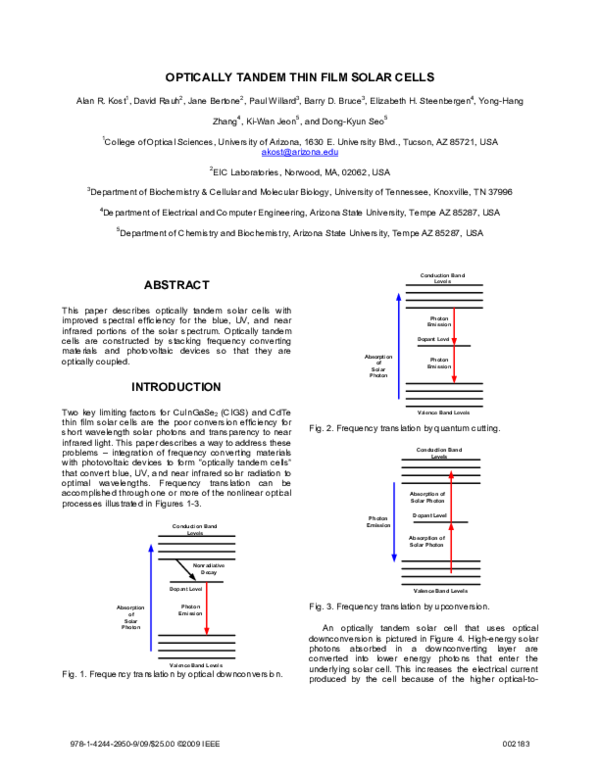 (PDF) Optically tandem thin film solar cells