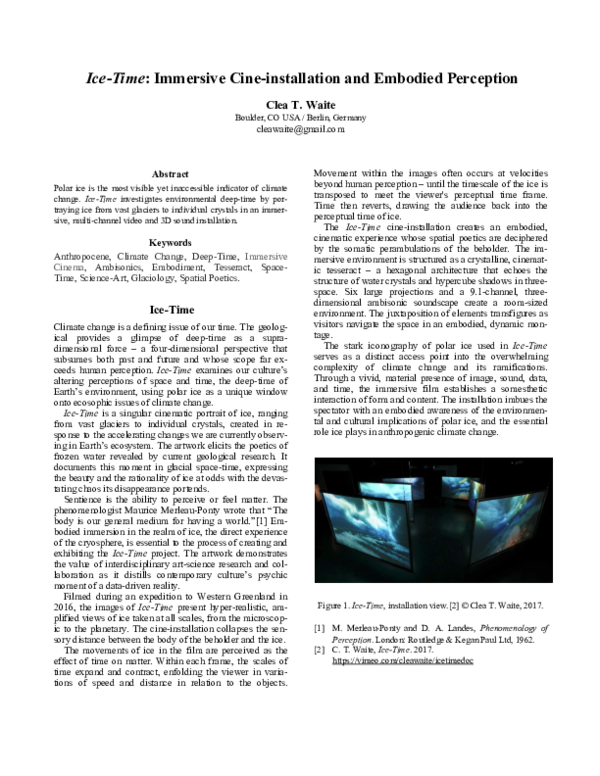 (PDF) Ice-Time: Immersive Cine-installation and Embodied Perception Ice ...