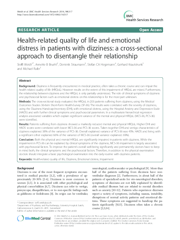 (PDF) Health-related quality of life and emotional distress in patients ...