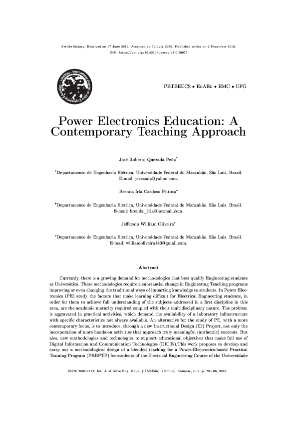 (PDF) Power Electronics Education A Contemporary Teaching Appproach