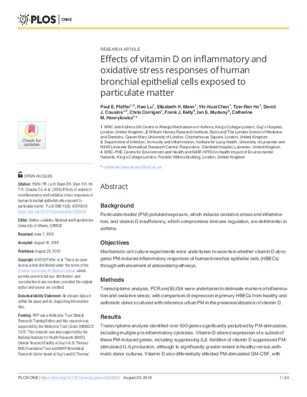 (PDF) Effects of vitamin D on inflammatory and oxidative stress ...
