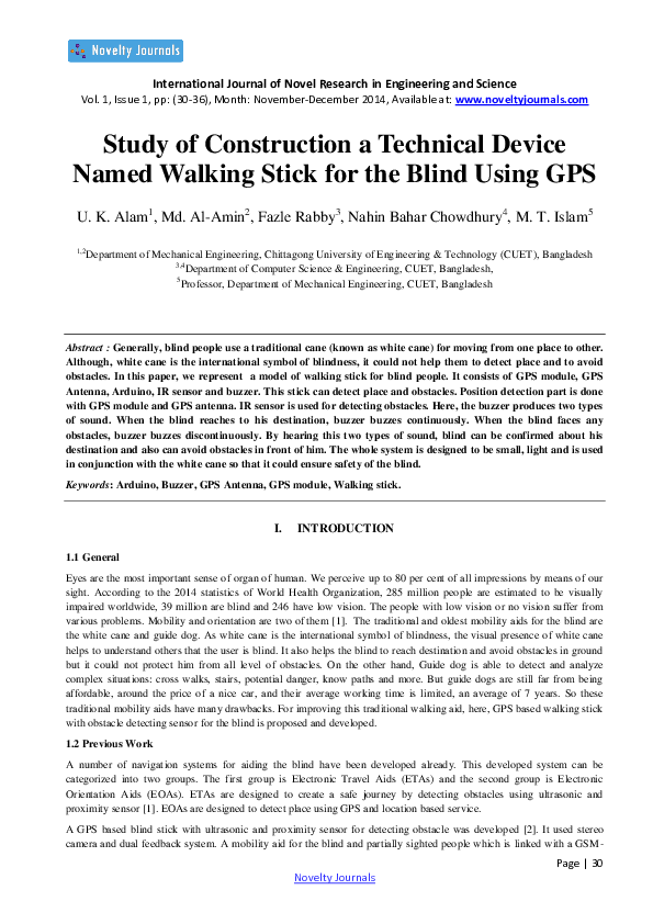 Smart blind stick using arduino project report pdf image